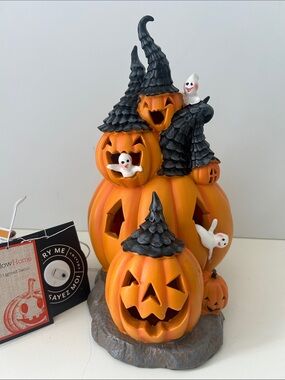 Halloween Light Up Pumpkin Haunted House Decorative Figurine Decor byHallow Home
